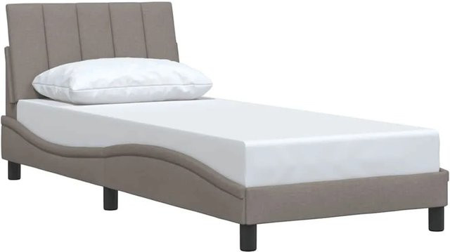 vidaXL Bettgestell ohne Matratze in Taupe und Beige aus Stoff und Holzwerkstoff B/T/H: 80 x 200 cm - Bild 1