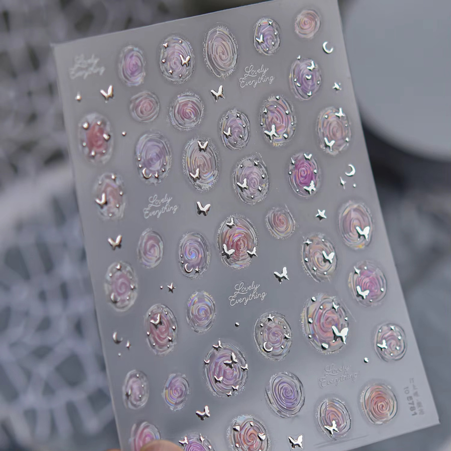NAILFYOU Nagelaufkleber Holographisch, Rosa Lila, Metallic - Bild 2