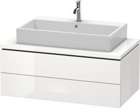 Duravit Waschtischunterschrank L-Cube in Weiß Hochglanz mit 2 Schubladen, B: 102 cm, T: 54,7 cm, H: 40 cm - Bild 1
