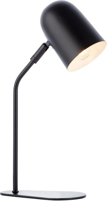 Brilliant Tong Tischleuchte in Schwarz mit Samtschirm und verstellbarem Metallfuß, E14, 25W - Bild 1
