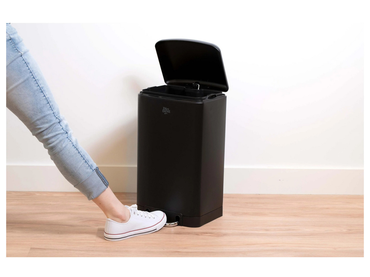 Dirt Devil Treteimer aus Edelstahl in Schwarz mit Soft-Close und herausnehmbarem Inneneimer, Volumen: 20 l, B/H/T: 30 x 52,5 x 29 cm - Bild 4