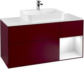 V&B Waschtischunterschrank Finion mit Wandbeleuchtung, Farbe: Weiß glänzend, Breite: 120 cm, Höhe: 50,1 cm, Tiefe: 50,1 cm - Bild 1