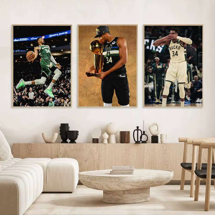 G-Giannis A-Antetokounmpo Poster, selbstklebender Kunst-Aufkleber aus wasserfestem Papier in Mehrfarbig, Wanddekoration für Zimmer, Bar oder Kaffeehaus - Bild 4
