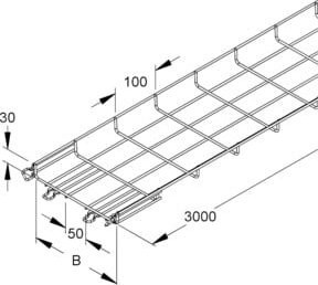 Niedax Gitterrinne CITO MTC 30.050 F aus Stahl, B/H/L: 30 x 50 x 3000 mm - Bild 1