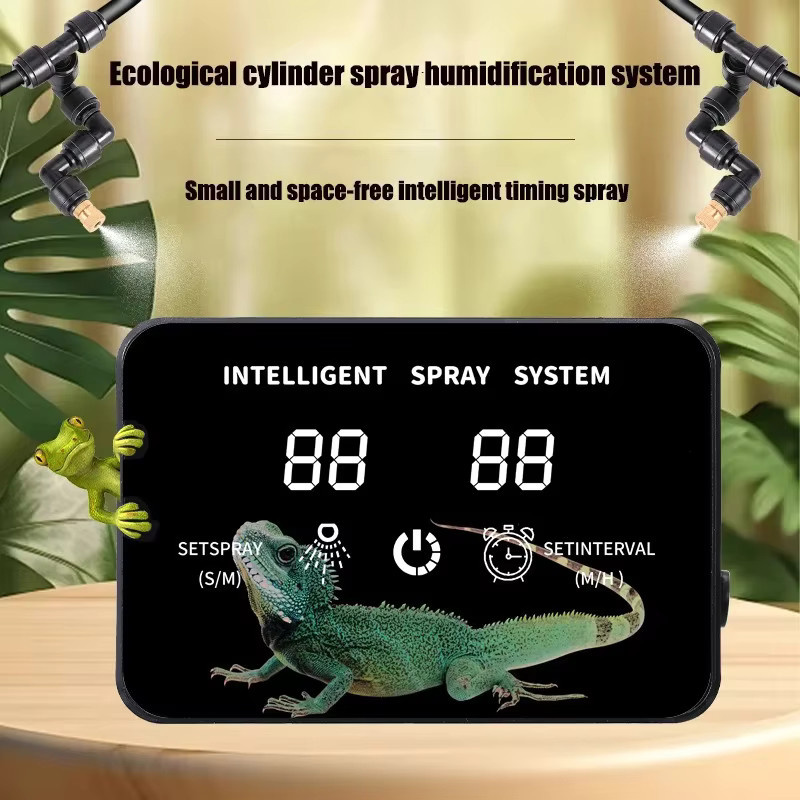 Intelligentes Reptilien Spray Bewässerungssystem mit Timer für Terrarien und Pflanzen in Schwarz - Bild 3