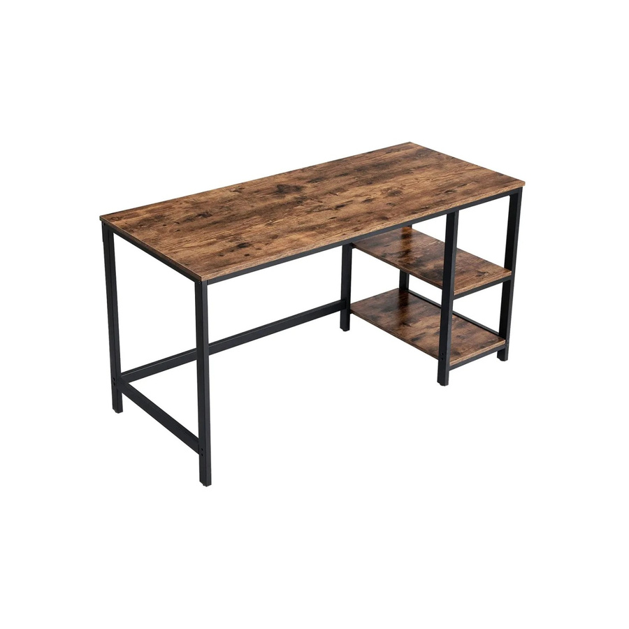 Vasagle Schreibtisch mit 2 Ablagen für dein Home-Office, Braun-Schwarz, B/T/H: 140 x 60 x 75 cm - Bild 2