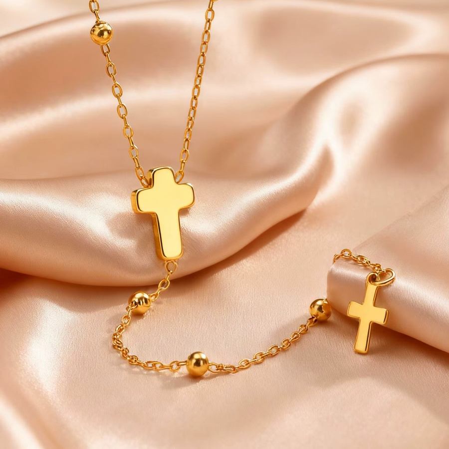prjewel Halskette, Y-förmig, Edelstahl, Gold, Damen - Bild 2