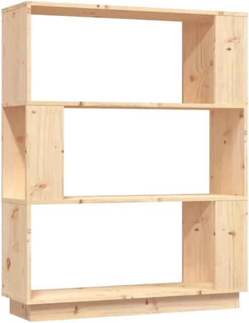 vidaXL Bücherregal und Raumteiler aus Massivholz Kiefer in Braun, B/T/H: 80 x 25 x 101 cm - Bild 1