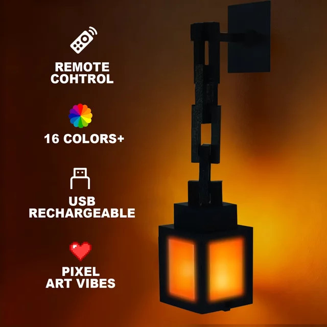 Htomaza Pixel-Stil Nachtlicht in Schwarz mit 16 RGB-Farben und Fernbedienung als tragbare Tischlaterne zur DIY Innendekoration - Bild 1
