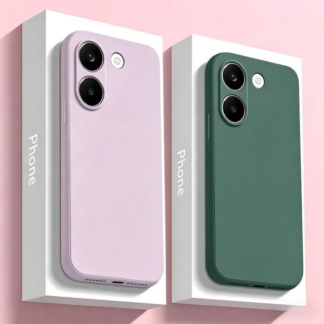 Original Skin Feel Flüssigsilikon Handyhülle für Xiaomi Poco X8 Pro Max X8 Pro mit Kameraschutz und weichem TPU in Schwarz oder Lila - Bild 1