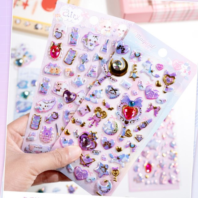 Magische Haustiere Edelstein 3D Puffy Aufkleber für Scrapbooking und DIY Tagebuch, Mehrfarbig - Bild 1