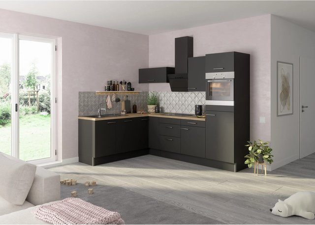 Optifit Winkelküche Optikoncept Ingvar in Anthrazit matt, Breite: 270 cm - Bild 1