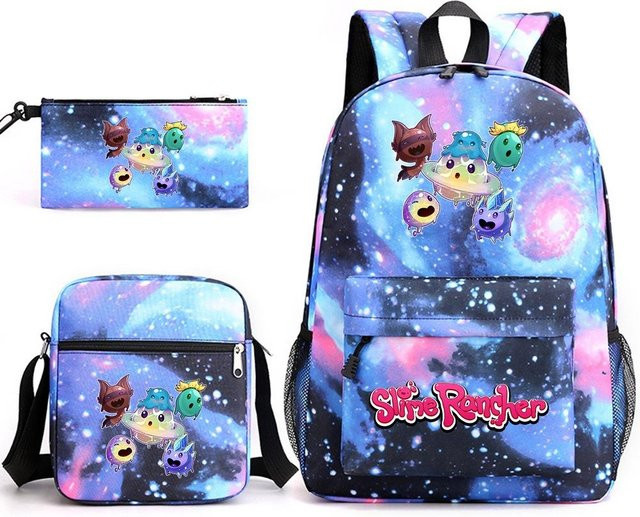 3-teiliges Schulrucksack-Set für Schüler aus Oxford-Stoff mit Schultasche, Schultergurt und Federmäppchen in Multicolour - Bild 1
