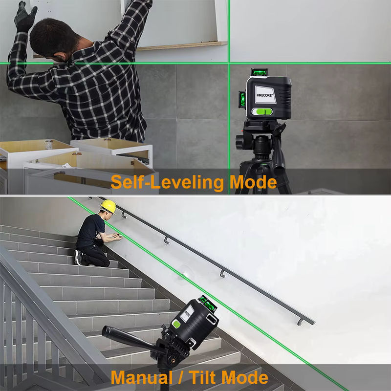 FIRECORE 360 Laser Level G50 mit 12 Linien, 3D Selbstnivellierend, Grünes Laser-Nivelliergerät, Schwarz-Grün, inklusive 2 Stück 5200 mAh Li-Ionen-Akkus - Bild 3