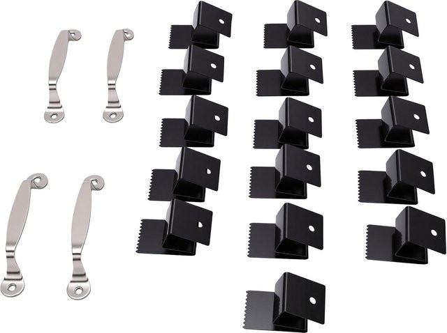 TOMTOP JMS 16er Set Heavy Duty Orkanfensterklammern aus Stahl in Schwarz, 1/2 Zoll Universal Sperrholzfensterladenklammern - Bild 1