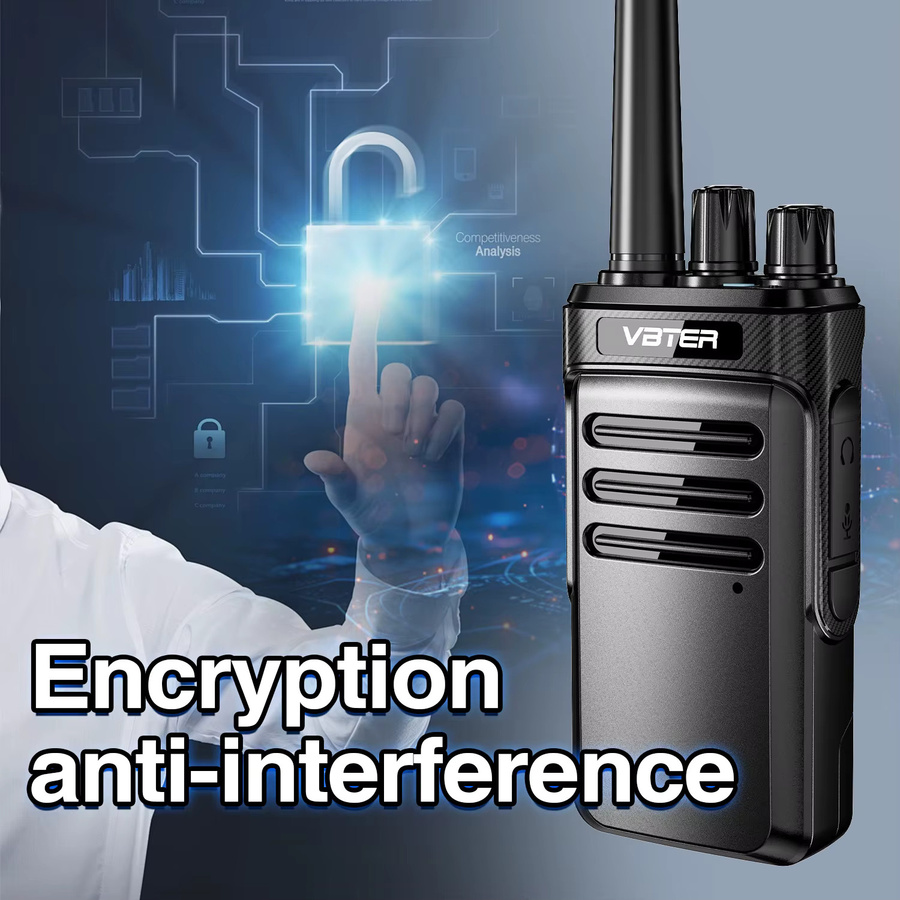 2 Stück VBTER Walkie-Talkie VBT-55 PMR446MHz in Schwarz mit großer Reichweite, VOX-Funktion, Freisprechfunktion und USB-Aufladung für Baustellen, Hotels und Outdoor-Aktivitäten - Bild 3