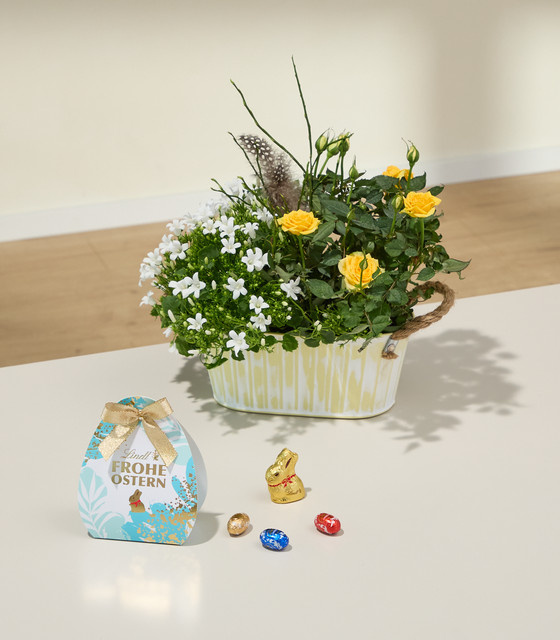 BLUME2000 Oster Übertopf für Balkon und Terrasse, Mehrfarbig, Höhe: 30 cm, Breite: 2 cm, Tiefe: 2 cm - Bild 1