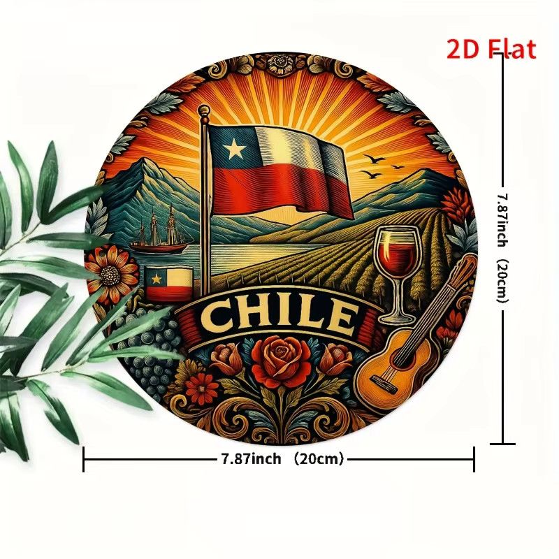 Potdemiel Eisenplatte Wandkunst im chilenischen Stil mit geometrischem Design - Bild 4