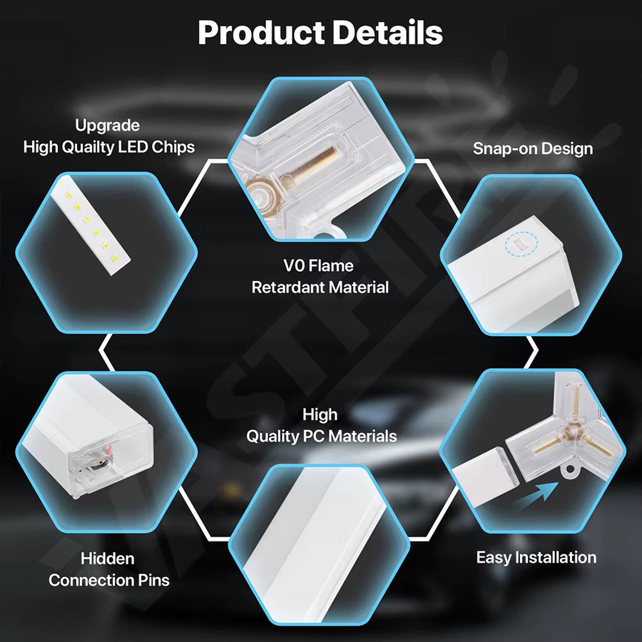 VASTFIRE LED Waben Deckenleuchte Hexagon DIY Design, 6500K Kaltweiß, Weiß - Bild 3