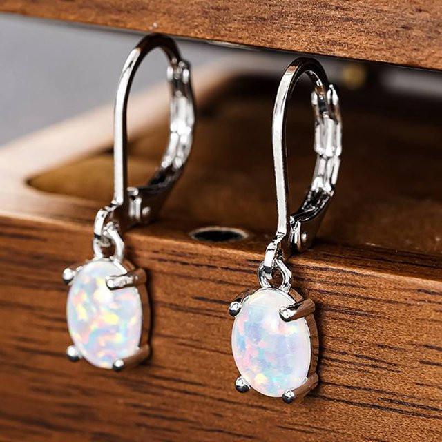 Huitan Tropfenohrringe, Opal, Silber, Damen - Bild 1