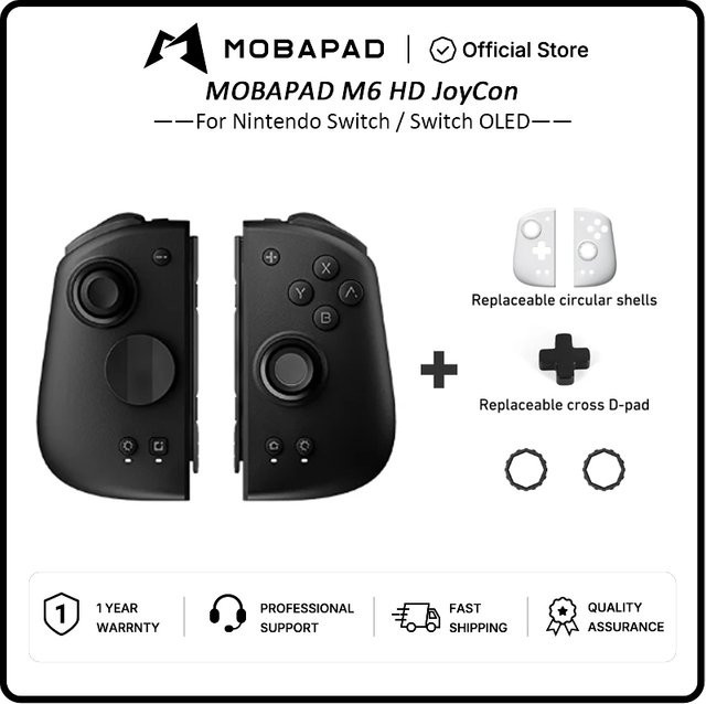 MOBAPAD M6 Controller für Nintendo Switch OLED mit Hall-Joystick und HD-Vibration in Schwarz oder Weiß - Bild 1