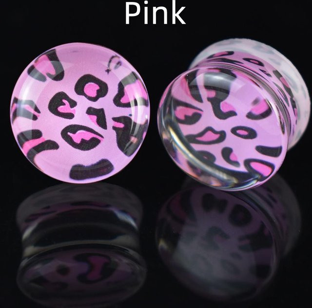 JIAPEIJIA Ohrstöpsel Leopardenmuster, Acryl, Rosa, Unisex - Bild 1