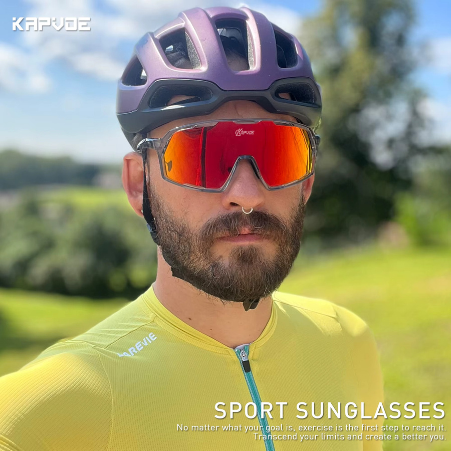 Kapvoe Sportsonnenbrille, Unisex, Vollrand, Kunststoff - Bild 2