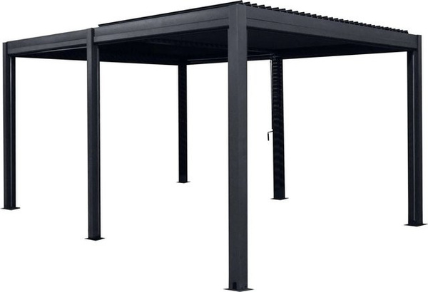 osoltus Bioclimatic Lamellen-Pavillon Pergola mit Lamellendach aus Aluminium in Anthrazit, B/T: 400 x 300 cm