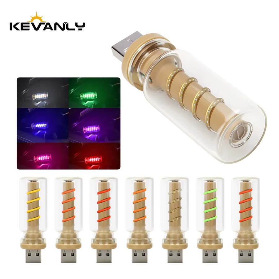 KEVANLY USB LED Spirale Filament Glühbirne Retro Nachtlicht mit Dimmerfunktion 5V 1W transparent - Bild 5