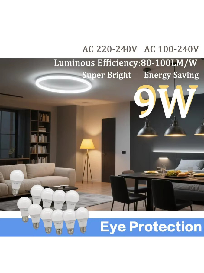 Gatetop LED-Glühbirne E27 mit 9W, Warmweiß, RA80 - Bild 5