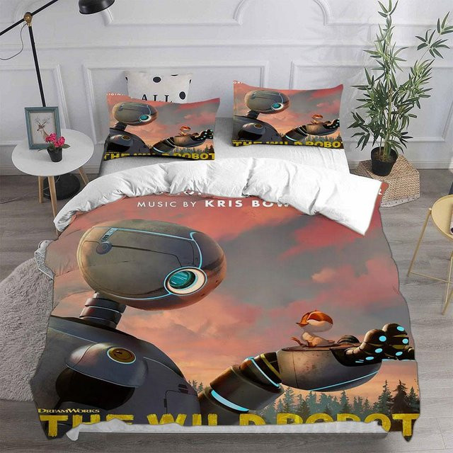 JMG Household Supplies Bettwäsche-Set Der Wilde Roboter (2024) aus Mikrofaser, Mehrfarbig, B/H: 135 x 200 cm - Bild 1