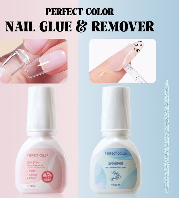 PERFECT COLOR Nagelkleber und Nagelkleberentferner, 15 ml, Unisex - Bild 1