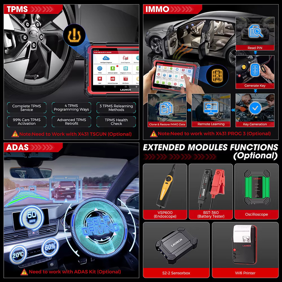 LAUNCH X431 PRO ELITE CANFD DOIP Auto-Vollsystem-Diagnosetool mit ECU-Coding und bidirektionaler Steuerung in Schwarz - Bild 5