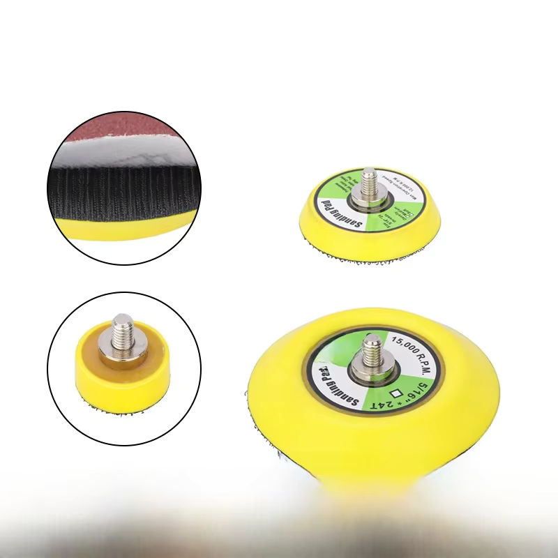 XCAN Polier- und Schleifpad Gelb, pneumatische Schleifscheibe mit Klettverschluss und M6-Gewinde für Rotationswerkzeuge und Schleifer, erhältlich in 1/2/3 Zoll - Bild 7
