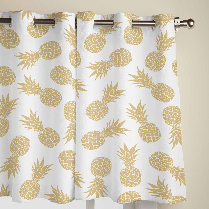 Super Six Halbtransparente Fenstervorhänge mit Ananas-Textur in Gelb, Breite: 135 cm, Höhe: 60 cm - Bild 2