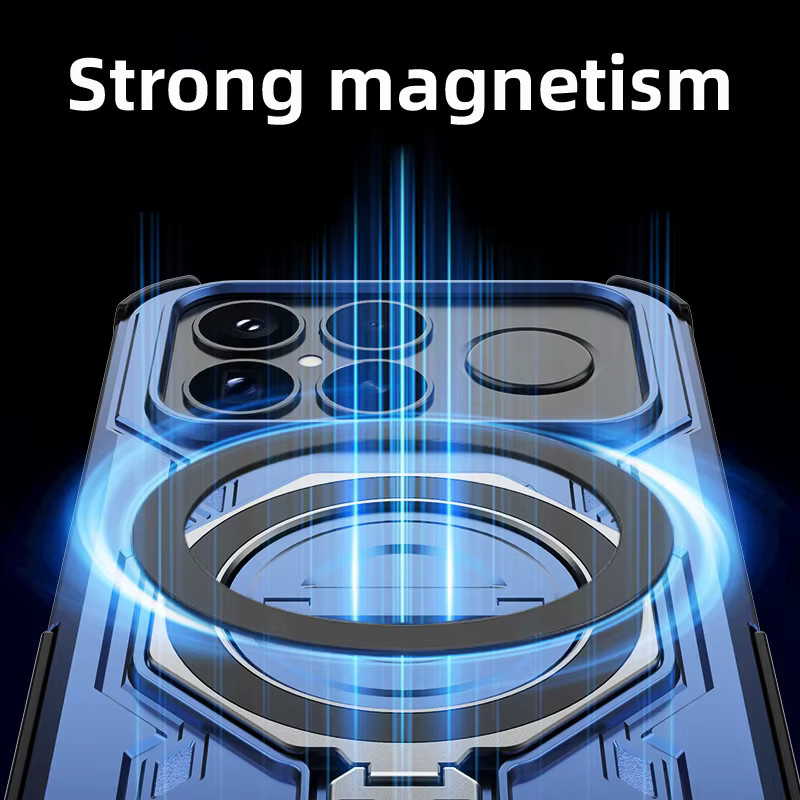 Robuste und stoßfeste Handyhülle für Xiaomi POCO M8 F7 K80 Pro Ultra und Redmi K90 Pro Max mit magnetischem Ständer und harter Abdeckung in Blau oder Grün - Bild 3