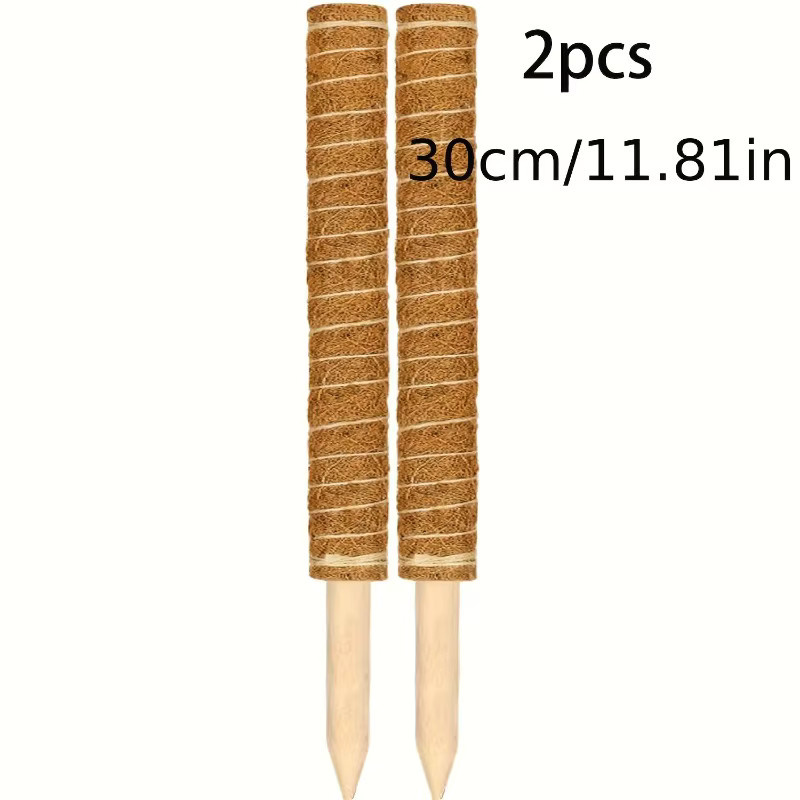 2er-Set Pflanzenstützstangen aus Kokosfaser in Braun als Rankhilfe für Kletterpflanzen - Bild 4