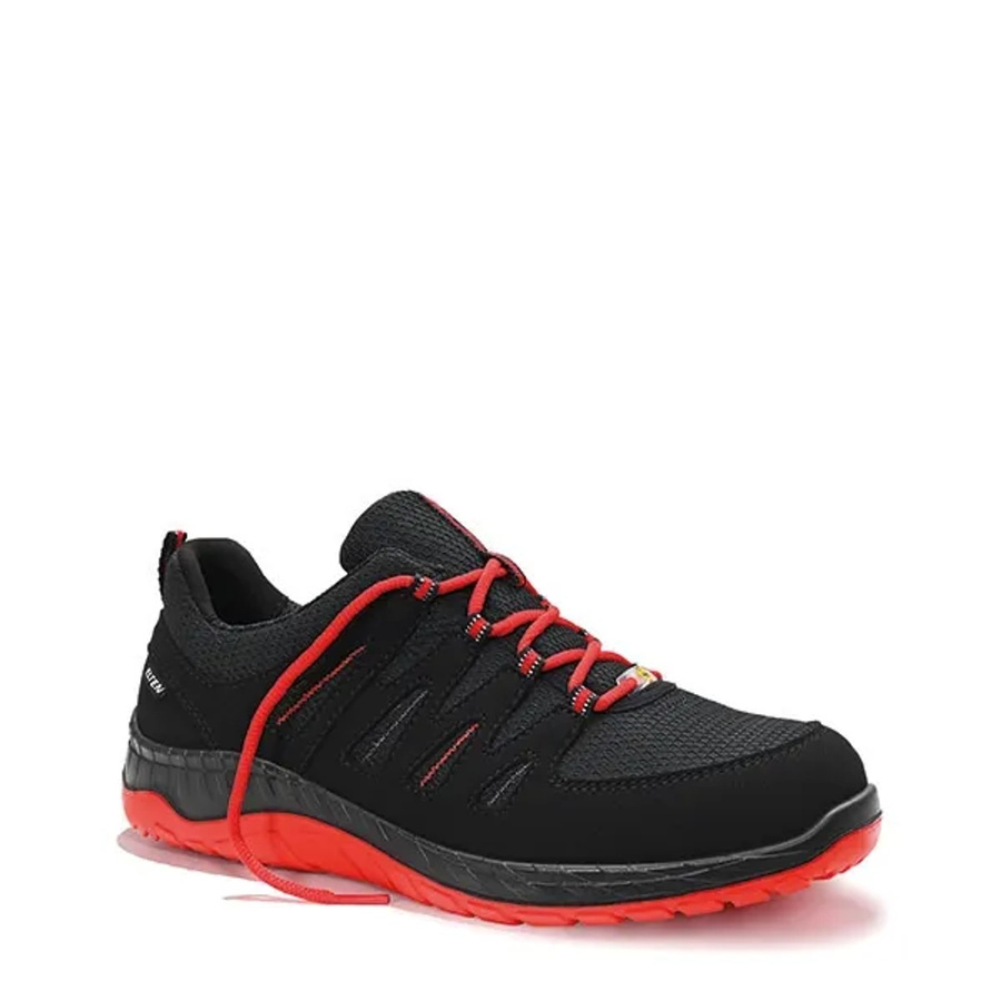 Elten Berufshalbschuh Maddox Low ESD O2 in Schwarz-Rot mit Textiloberfläche, Größe 48 - Bild 2