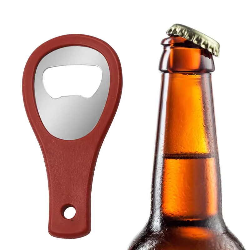 Tragbarer Mini Glasöffner aus Metall in Schwarz mit ergonomischem Griff für Bierflaschen und Dosen - Bild 4