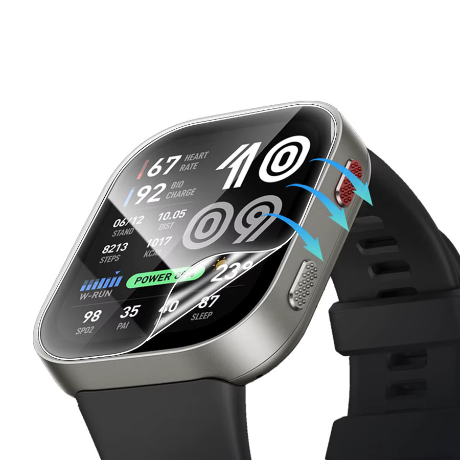 ONM Hydrogel-Displayschutzfolie für Amazfit Bip Max, transparent, kratzfest und HD-Vollabdeckung - Bild 4