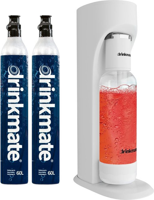 Drinkmate OmniFizz Sprudelwasser- und Sodabereiter in Weiß mit zwei 425g CO2-Flaschen - Bild 1