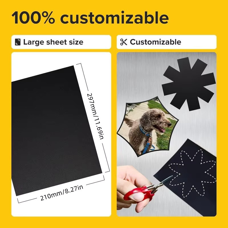 U-POLEMAG Flexible Magnetische Papierbögen A4 mit Klebstoff für DIY-Aufkleber und Bastelprojekte - Bild 4