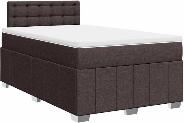 vidaXL Boxspringbett Dunkelbraun mit Matratze und Taschenfederkern B/T: 120 x 200 cm - Bild 1