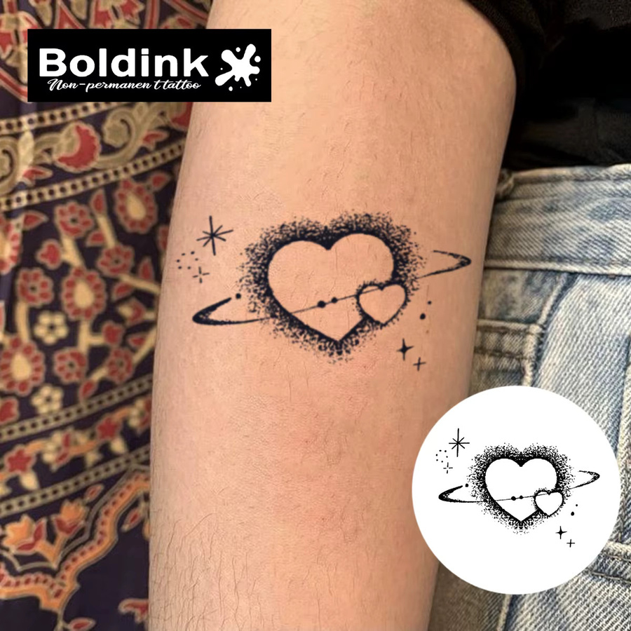 Boldink Cosmic Heart Temporäres Tattoo, wasserfest, semi-permanent - Bild 2