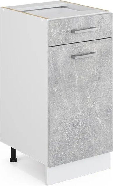 Vicco Küchenunterschrank R-Line Schubladenschrank in Beton-Optik, Breite: 40 cm - Bild 1