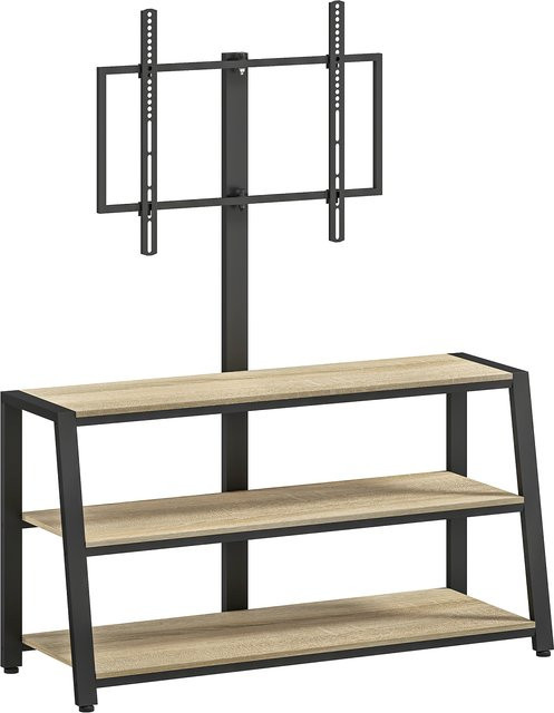 Aosom HOMCOM TV-Möbel im Industrie-Design mit schwenkbarer Halterung für Fernseher von 81–178 cm, Holzoptik Natur/Braun, B/T/H: 108 x 41 x 135 cm - Bild 1
