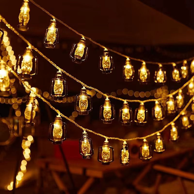 Batteriebetriebene LED-Lichterkette im Kerosinflaschen-Design für Garten, Hochzeit und Party, 1 Stück - Bild 2