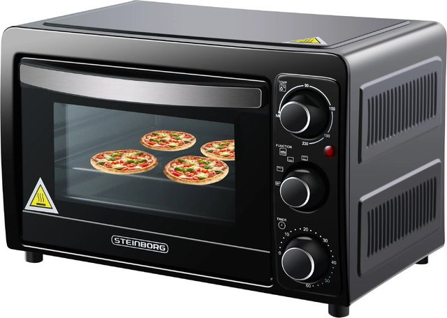 Steinborg Minibackofen 15 Liter Schwarz mit Timer und Ober-/Unterhitze 1300 Watt - Bild 1