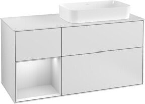 V&B Waschtischunterschrank Finion mit Wandbeleuchtung, Weiß lackiert, Breite: 120 cm, Tiefe: 50,1 cm, Höhe: 50,1 cm - Bild 1