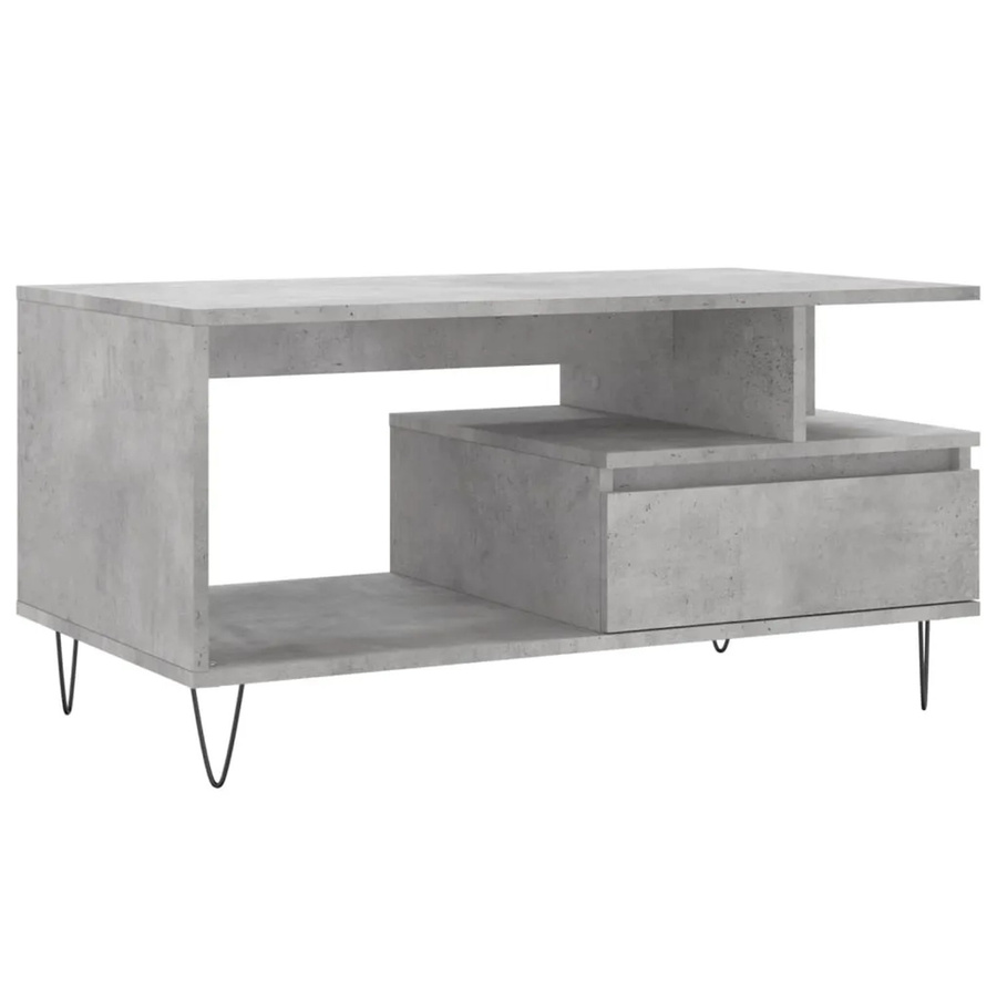 vidaXL Couchtisch modern in Betongrau aus Holzwerkstoff, B/T/H: 90 x 49 x 45 cm - Bild 2